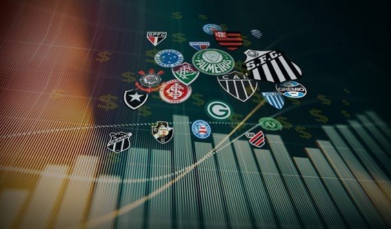 gráfico com escudos dos clubes brasileiros