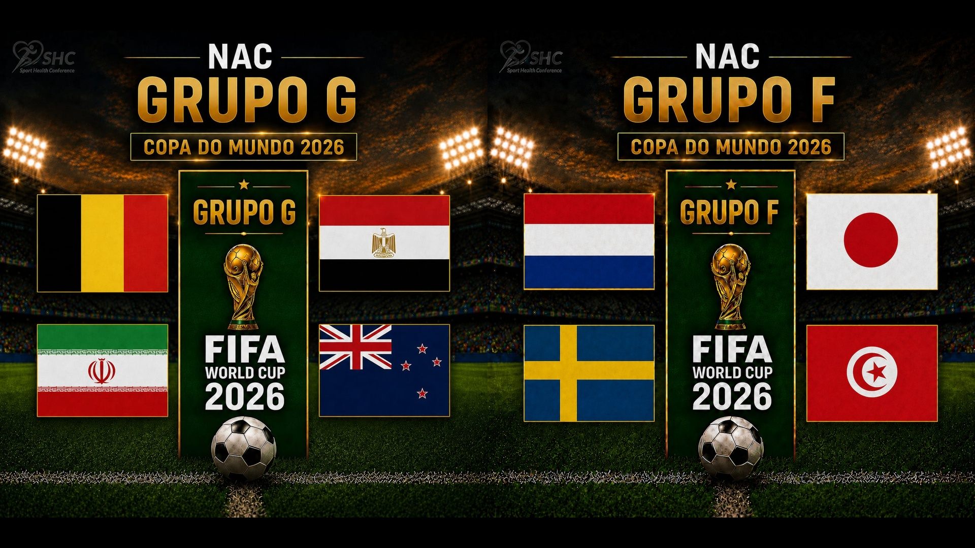 NAC: Grupo F em total equilíbrio e Grupo G com contraste entre as seleções